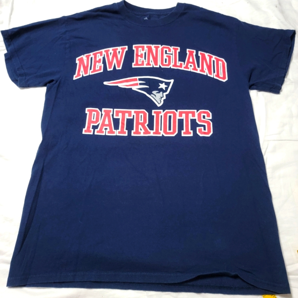 Majestic New England‎ Patriots Mens Medium Navy Blue NFL Graphic T-Shirt